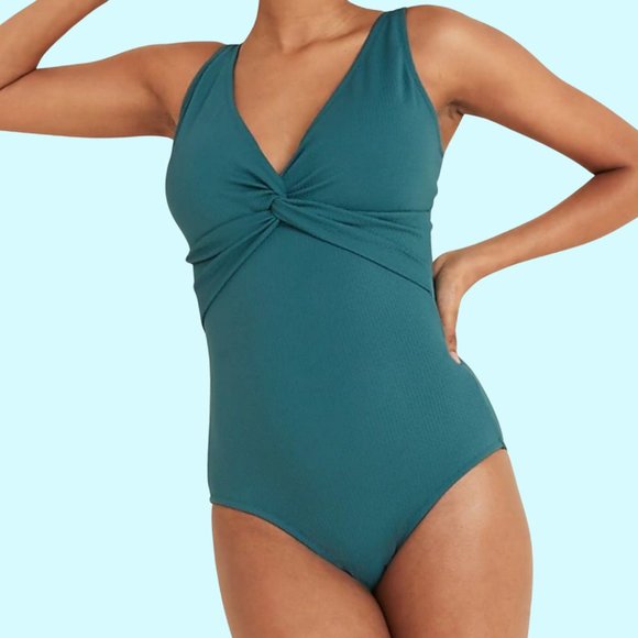Old Navy Textured Twist-Front One-Piece Swimsuit